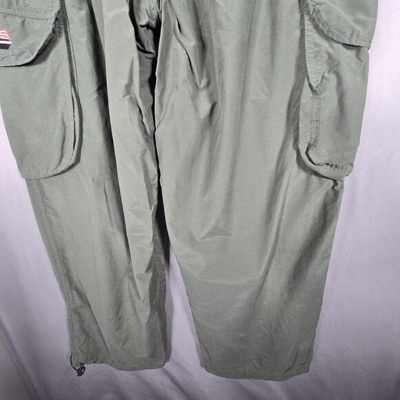 OPS Cargo Pants Men L Green Nylon All Terra Activewear Zip Pockets Hiking Trail - Picture 8 of 8
